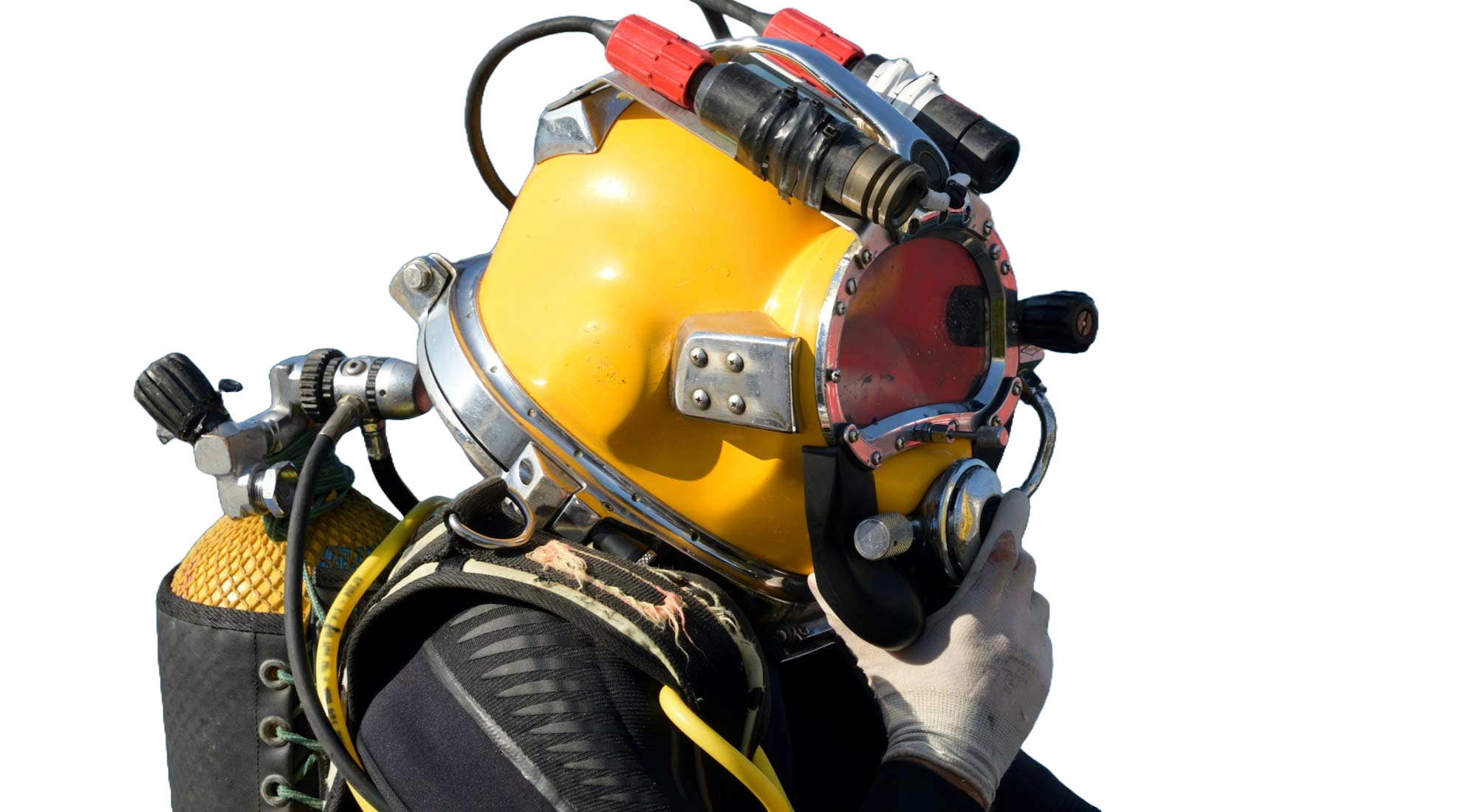 Underwater welder working on offshore structure